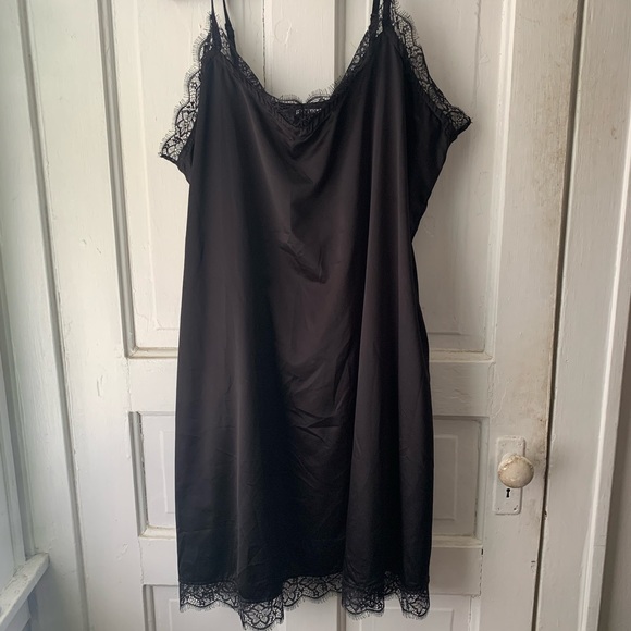 Hot Topic Dresses Plus Size Silk Slip Dress With Lace Trim Poshmark